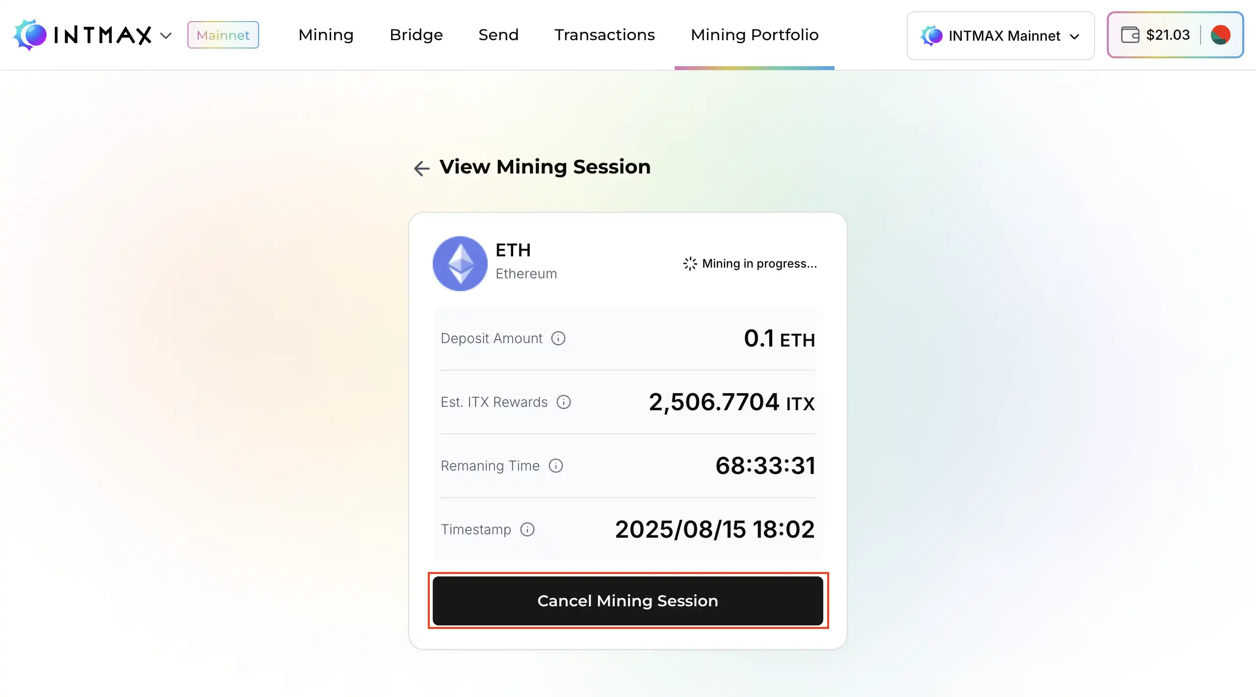 Cancel Mining