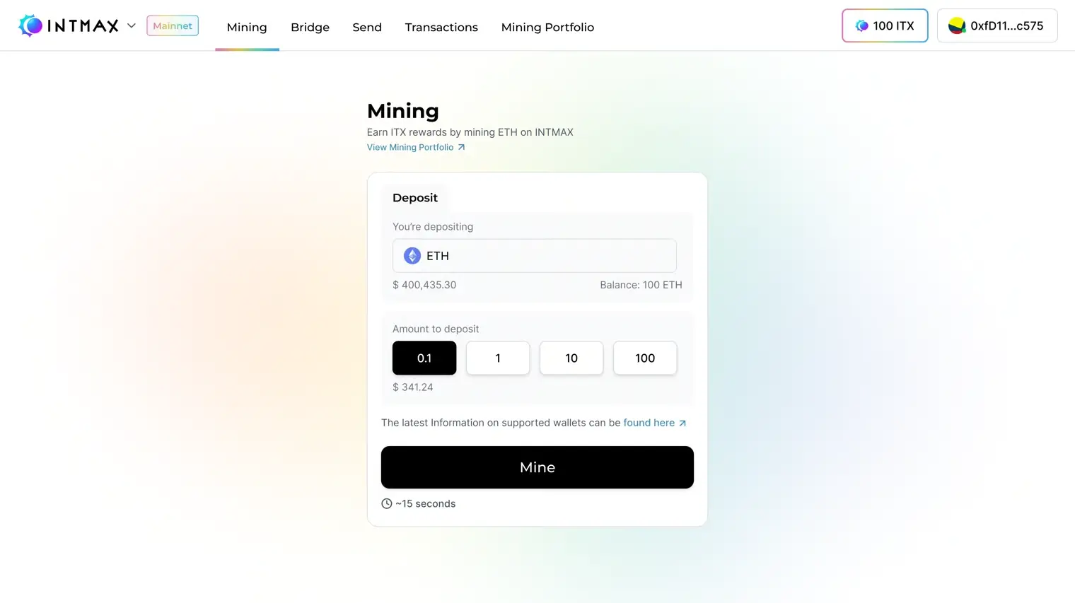 Select Deposit Amount