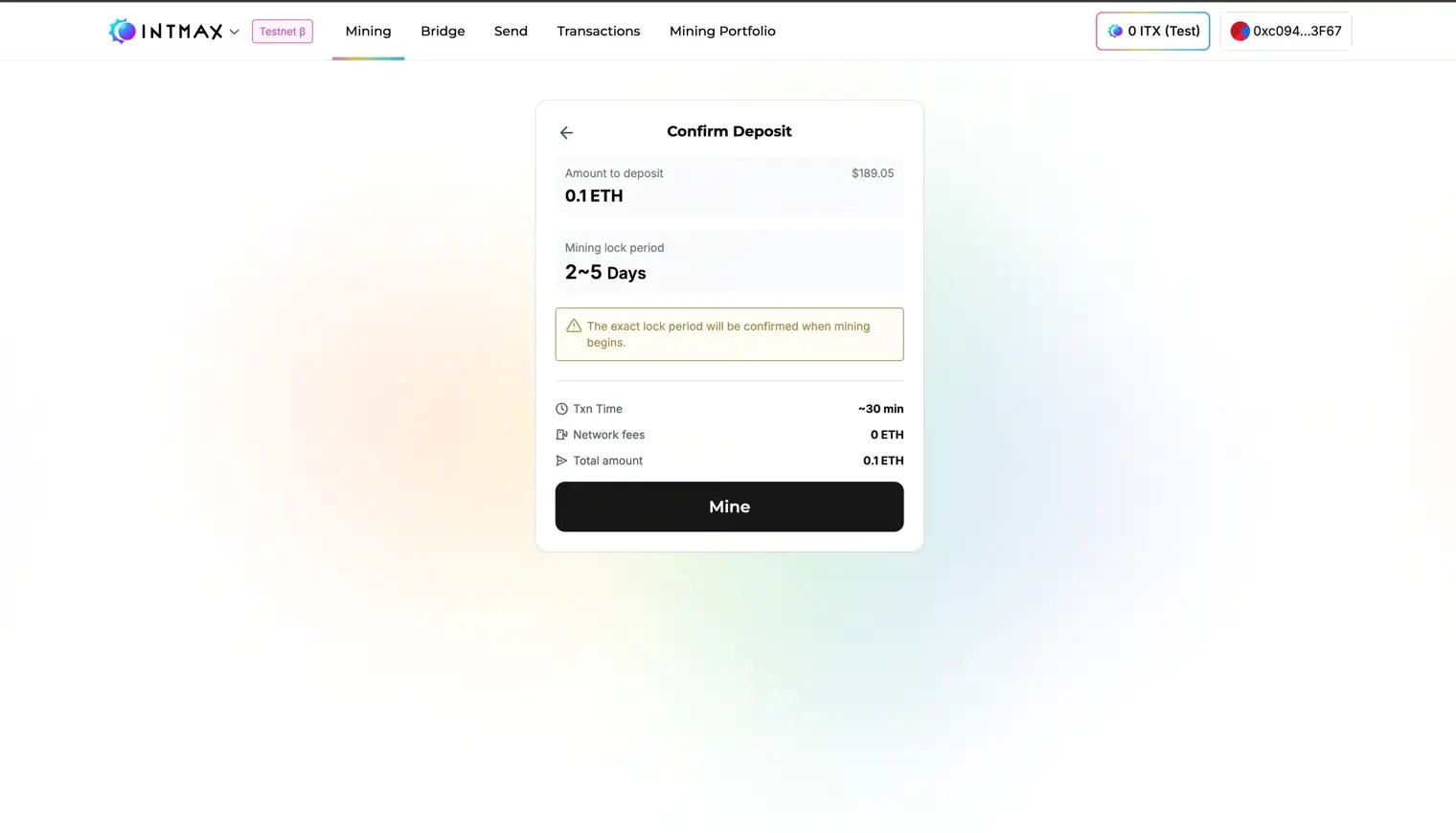 Confirm Deposit