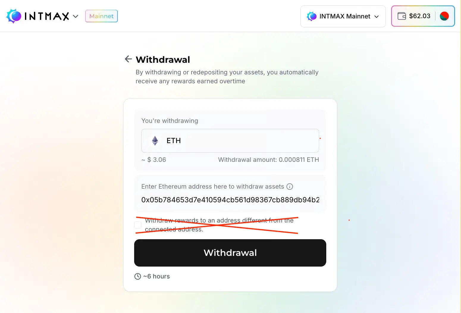 Withdraw Rest Amount
