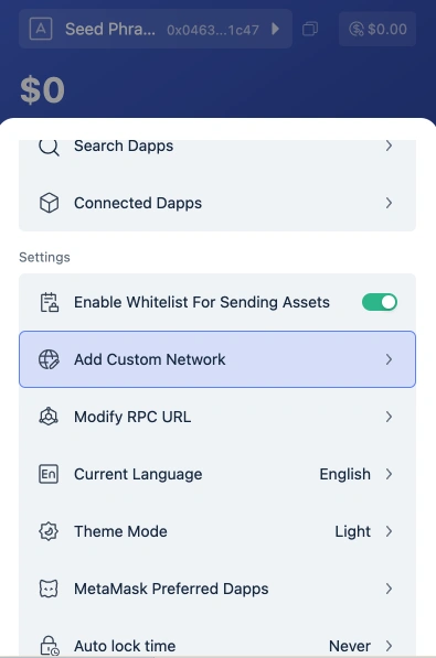 Add Custom Network