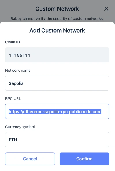 Copy RPC URL