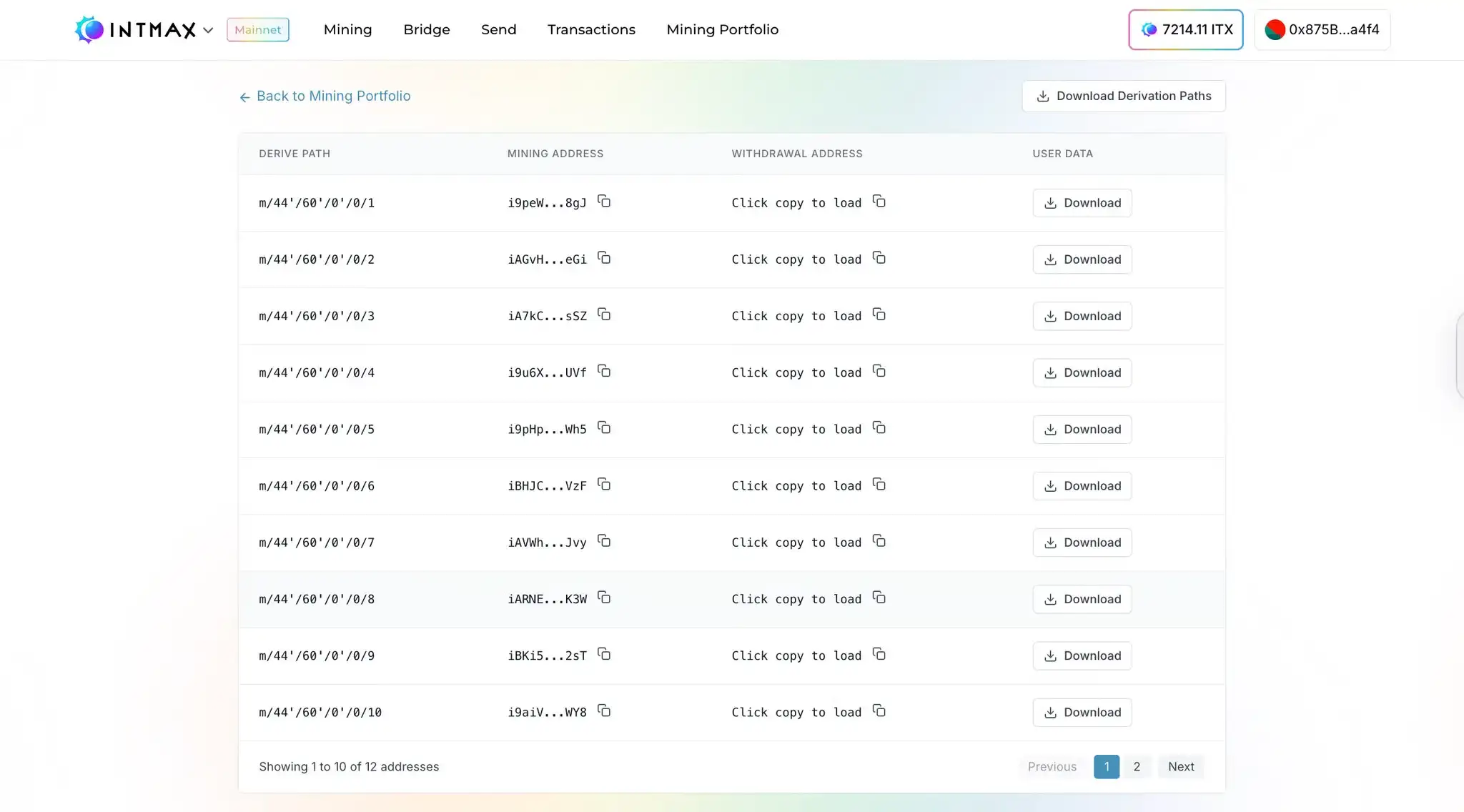 Mining Address List