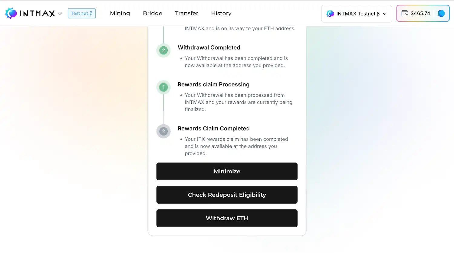 Withdraw ETH
