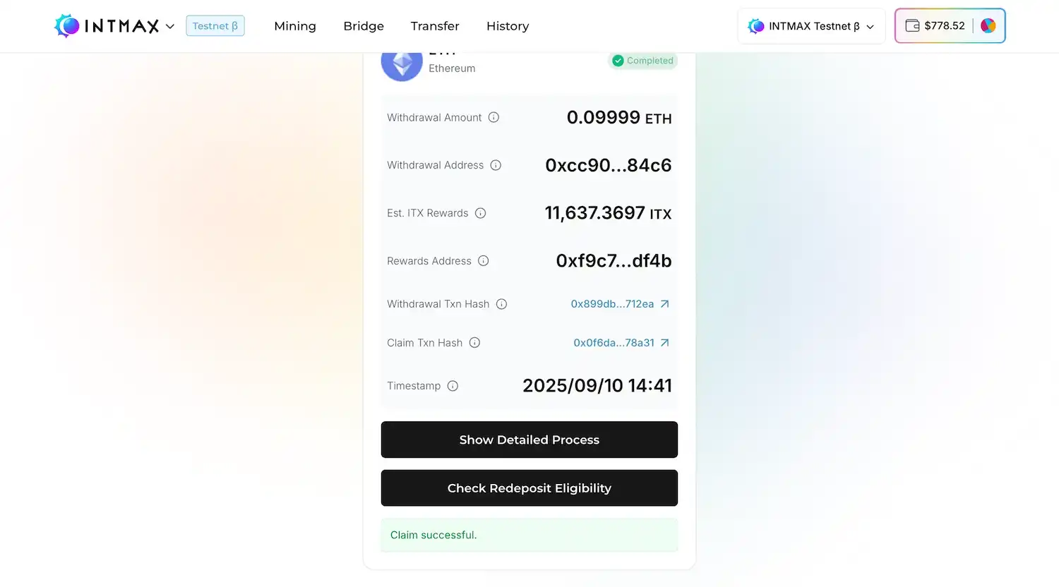 Withdraw ETH
